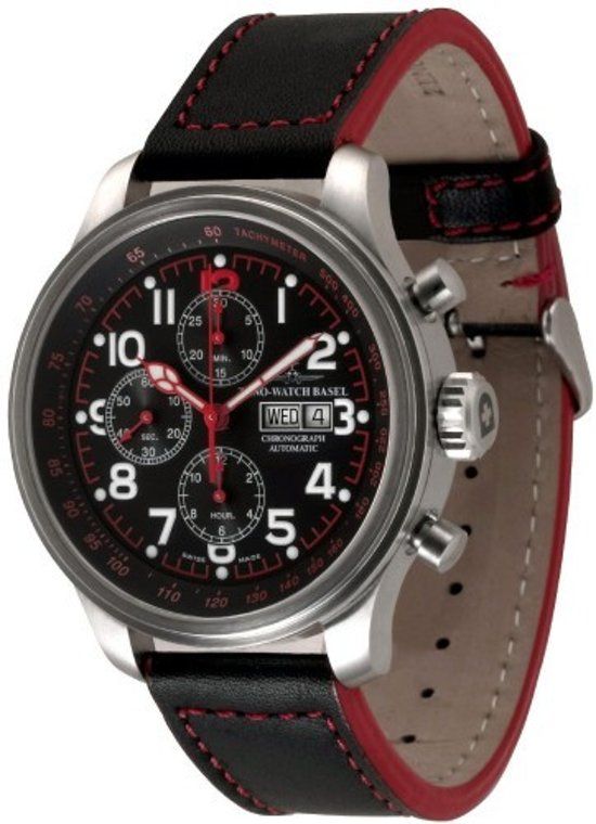 Zeno-Watch Zeno Watch Mens Watch - OS Pilot Minute Bezel Chrono Dag Datum - 8557TVDD-7-a17
