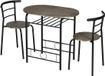 HOMCOM Set de salle à manger, table de cuisine avec 2 chaises, table de cuisine avec compartiment de rangement, noir