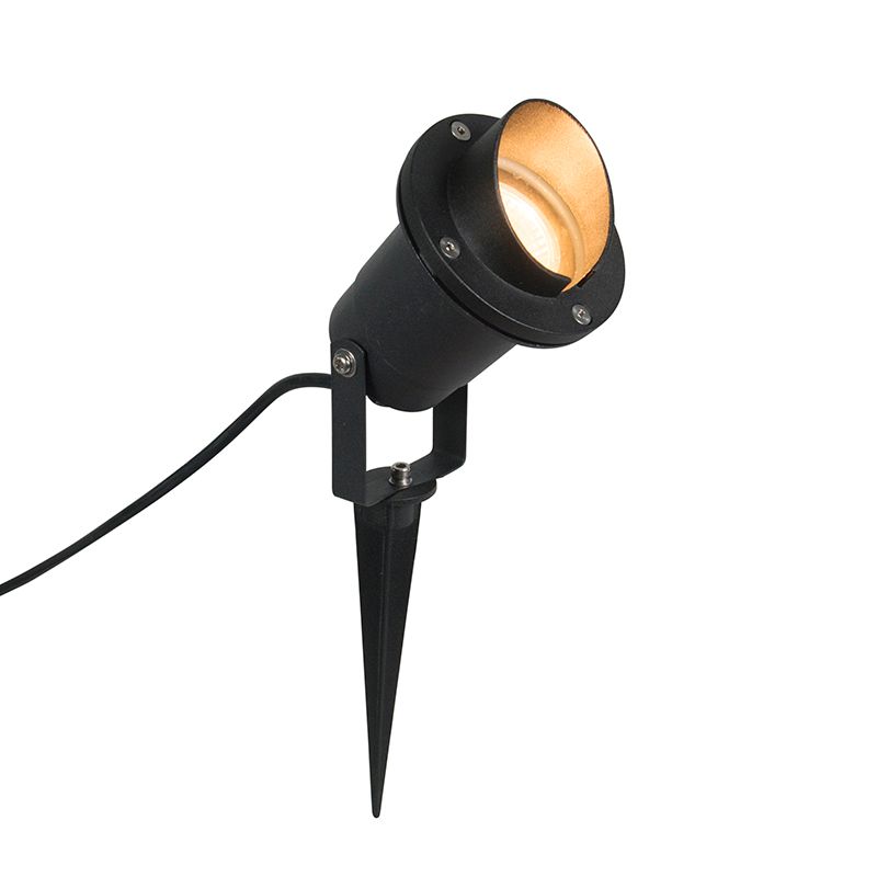 QAZQA Done - Prikspot buitenlamp - 1 lichts - zwart - L 130 mm
