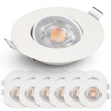 Emos Select Spotjes Wit Dimbaar 12 stuks – Ultralage Inbouwdiepte - 480 Lumen – 2700K Warm Wit - 4.9W - 50° Kantelbaar