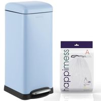 happimess HPM1007I Betty Retro 8 Gallon Stap-Open Prullenbak, Vingerafdrukbestendig, Modern, Minimalistisch voor Thuis, Keuken, Wasruimte, Kantoor, Slaapkamer, Badkamer, Getij Zwembad Blauw