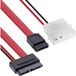 InLine 29608 Slimline SATA-kabel, Slimline SATA-stekker 13-polig (7+6) naar SATA + stroom, 0,4 m