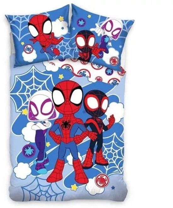 4KidsOnly Brandmac Spidey Peuterdekbedovertrek - 100 x 135 cm - Katoen
