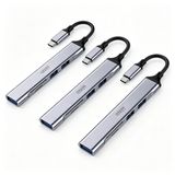 NONE 3-pack USB-C Hub 3.0, 5-in-1 USB Hub 3.0 Multiport Adapter met SD- en TF-kaartlezer, USB-B 3.0 en USB 2.0 poorten, USB-C poort, USB-B Type-C Hub voor MacBook Air/Pro, Galaxy, iPad, Windows, enz.