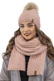 Vivisence Dames Winter Muts En Sjaal Set - Poederroze