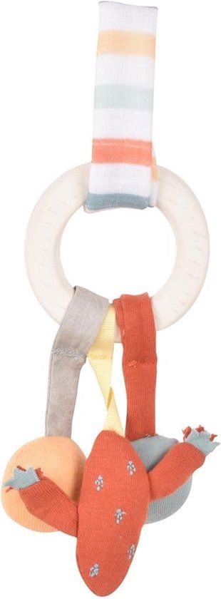 Tikiri Activiteitenspeeltje Lama 22 Cm Katoen Wit/oranje