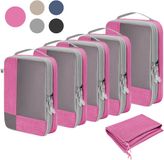 SKYCASES Packing Cubes Compression - Koffer Organizer Set - 6-delige Set - Roze