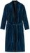 SCHIESSER Essentials badjas - heren badjas softvelours donkerblauw gestreept