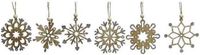 Merkloos / Sans marque Kaemingk B.V. Kersthangers - 12x - sneeuwvlokken - naturel - hout - 6 cm - Kerstboomversiering