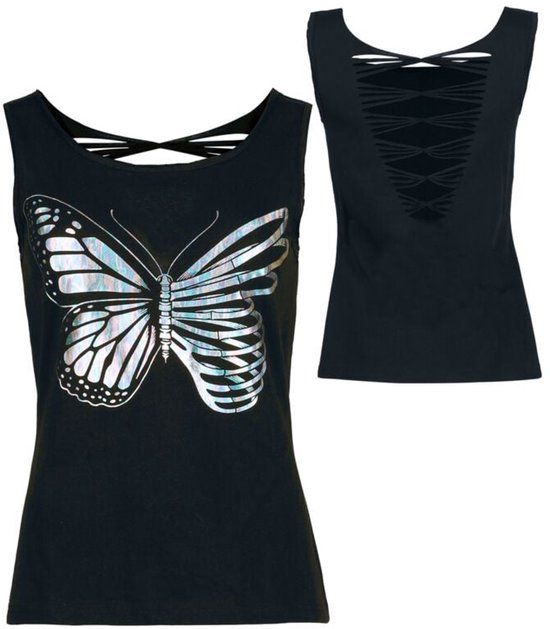 Full Volume by EMP EMP Full Volume Zwarte bovenkant met folieprint - Dames - XXL