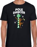 Bellatio Decorations Foute humor Kerst t-shirt - paaldanser rendier - heren - zwart M