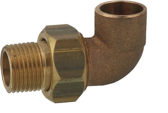 KIRCHHOFF BR Knel Koppeling 90° - Blanco - 15 mm x 1/2"BU - Conische Afdichting - 1 Mof (4098g)