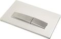 Geberit Sigma50 bedieningsplaat, hoogwaardige drukplaat voor twee-hoeveelheden spoeling, wit (alpinewit wit) met geborsteld chroom, modelnummer 115.788.11.2