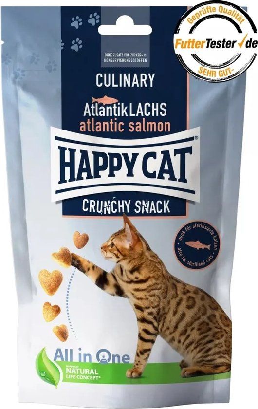Happy Cat Crunchy Snack - Atlantische Zalm - 70gr