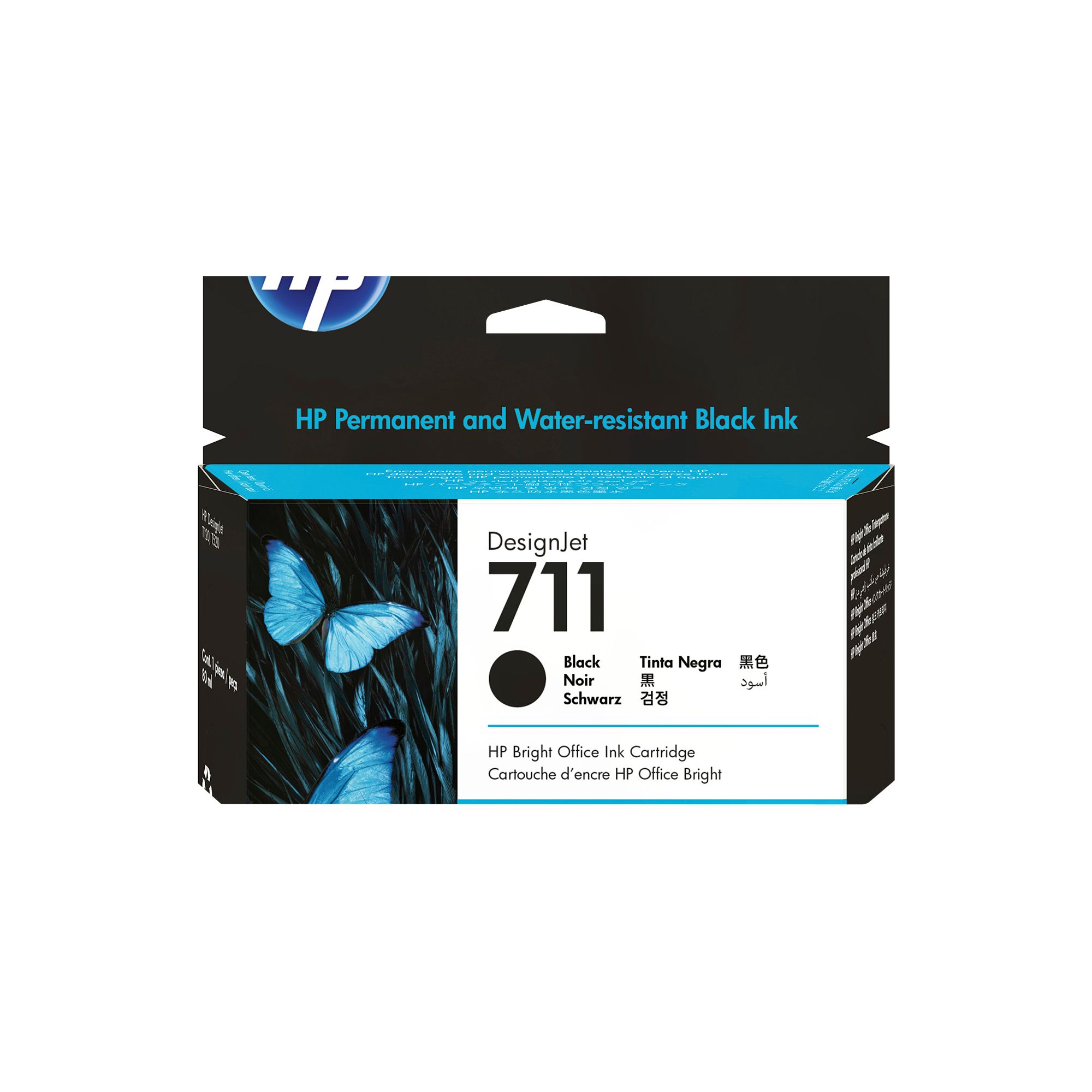 HP 711 Zwarte DesignJet inktcartridge - 80 ml - CZ133A