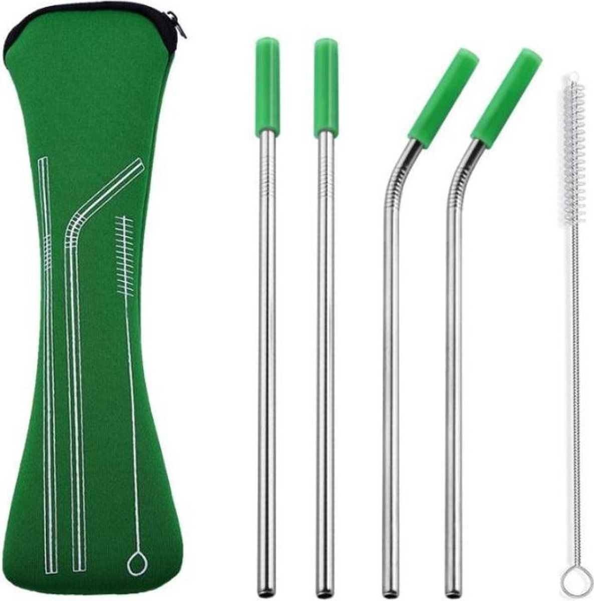 Fako Bijoux RVS Rietjes - 4 Stuks - Groen