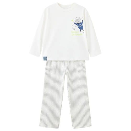 Mango Kids gestreepte pyjama - wit
