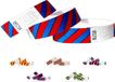 Qubiband Tyvek polsbandjes voor evenementen - 1000 stuks - gestreept - Blauw-Rood