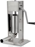 Zelsius presse à saucisses professionnelle en acier inoxydable + quatre embouts différents ; pour faire ses propres saucisses ; avec 2 vitesses, une valve de décompression et un volant avec poignée