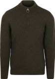 Barbour Holden Half Zip Trui Wol Olive - Heren - Maat M