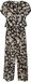 KAFFE Dames jumpsuit Beathe zwart panterprint V-hals korte mouw polyester 46