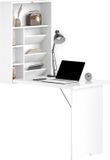 HOMCOM Wandbureau Spaanplaat Wit 93,8x60x147cm