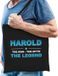 Bellatio Decorations Shoppartners Bv Naam cadeau Tasje voor Harold - The man, The myth the Legend - katoenen - zwart