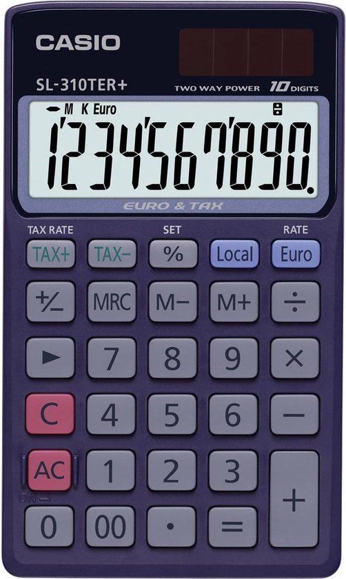 Casio SL-310TER+ - Blauw - Zakrekenmachine