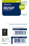 Filofax Mini week op twee pagina's 4 taal 2024 dagboek navulling, Wit