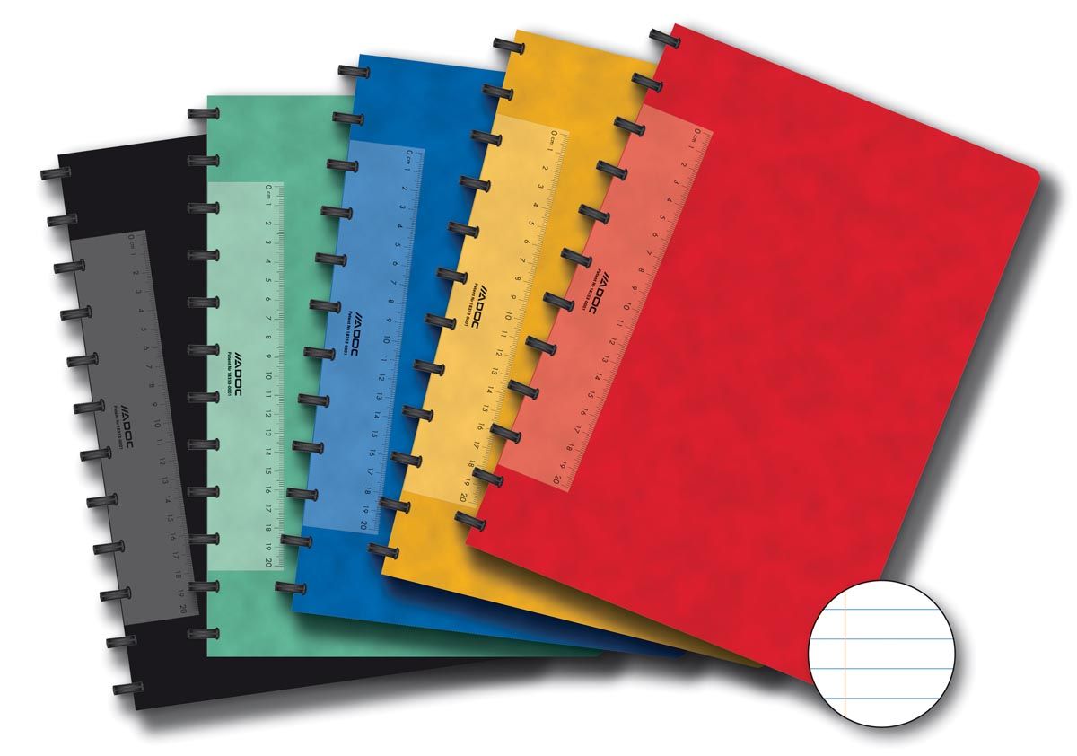 Adoc Colourlines Spiraalblok Assorti Gelinieerd A4 90 g/m² 144 vellen