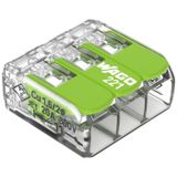 WAGO Green Range 50 stuks 3-aderige klemmen I tot 4 mm² I 3-aderige aansluitklem met steekhendels voor alle geleidertypes I 221-423
