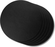 Merkloos Placemats - Vegan leer - Zwart - Ø 38 cm - 6 Stuks