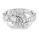 Swarovski Matrix ring, Baguette-slijpvorm, Knoop, Wit, Rodium toplaag