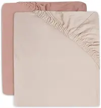 Jollein Hoeslaken Jersey 60x120cm | Pale Pink/ Rosewood 2-pack