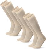 DANISH ENDURANCE Compressiekousen Dames & Heren - biologisch katoen - 14-18 mmHg - Beige - 3 paar - Maat 35-38