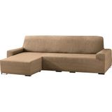 ECOMMERC3 Bankhoes voor chaise longue, kort hoekdeel links, elastisch, jacquard, chaise longue, taupe, universele pasvorm, schuimrubber en antislip elastieken