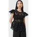 AllSaints Meadow Emb Top Noir Taille : 10