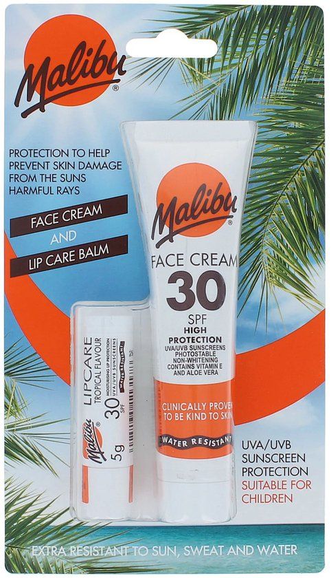 Malibu Face Cream and Lip Care Balm SPF 30
