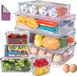 Organisateur de réfrigérateur avec couvercle, 9 pièces, transparent, sans BPA