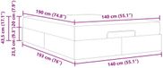 vidaXL Bedframe met matras, blauw, 140 x 190 cm, fluweel