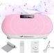 MERACH Plaque vibrante - 430-580 vibrations/min - 10 vitesses - Bluetooth - Télécommande - 180 kg - rose