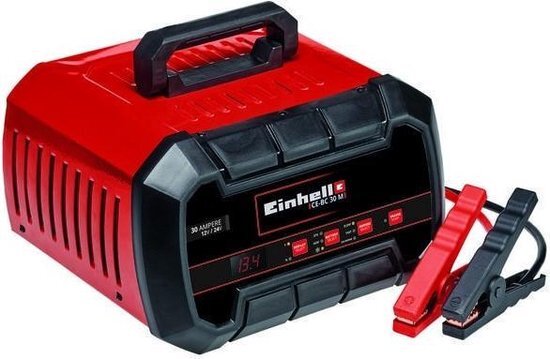 Einhell Acculader CE-BC 30M (voor gelaccu's, AGM, 3-600 Ah, onderhoudsvrij/met laag zuur-loodgehalte, 12V/24V, besturing en bewaking door microprocessor)