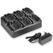 Jetfon Multi-CLPe Multi-oplader, 6 stuks, voor Motorola CLPe, laadstation met 2 USB-poorten (A en C) en direct opladen van accu's BT-90