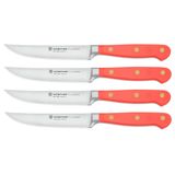 WÜSTHOF Classic Steakmessenset met 4 messen 12 cm, Coral Peach (Oranje)