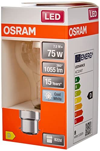 OSRAM Lamps OSRAM LED lamp B22d Cool White 4000 K 7,50 W (vervangt 75 W) - Set van 6