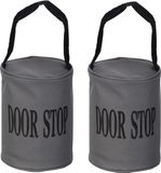 Merkloos Esschert Design Canvas deurstopper grijs - Set van 2x stuks