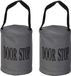 Merkloos Esschert Design Canvas deurstopper grijs - Set van 2x stuks