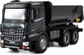 AMEWI 22504 Benz Mercedes vrachtwagen Kipper PRO metaal V2 licentievoertuig op afstand bestuurd RTR 2,4 GHz extra accu grijs