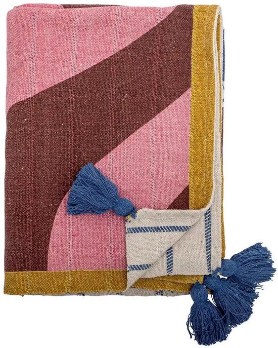 Bloomingville Plaid gerecycled katoen multi Remy 130x160cm