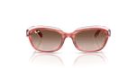 Ray-Ban Uniseks kinderzonnebril Rj9081s, roze gestreept op roze transparant/bruin verloop, 48 mm